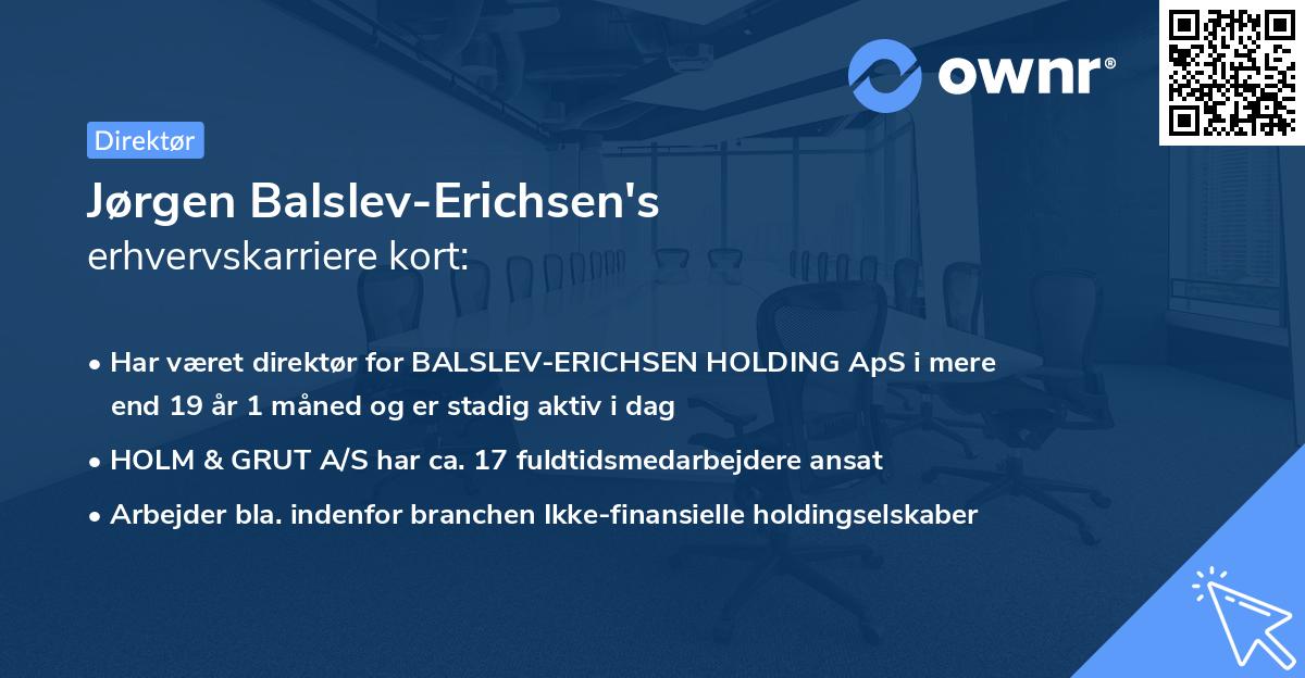 Jørgen Balslev-Erichsen's erhvervskarriere kort