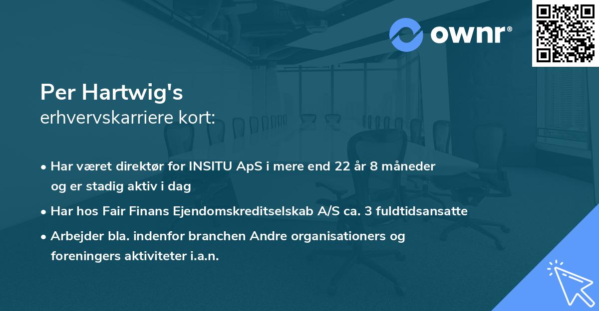 Per Hartwig's erhvervskarriere kort