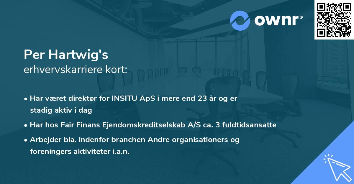 Per Hartwig's erhvervskarriere kort