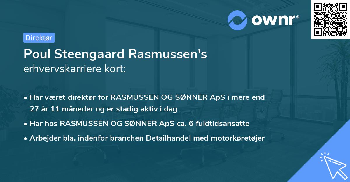 Poul Steengaard Rasmussen's erhvervskarriere kort