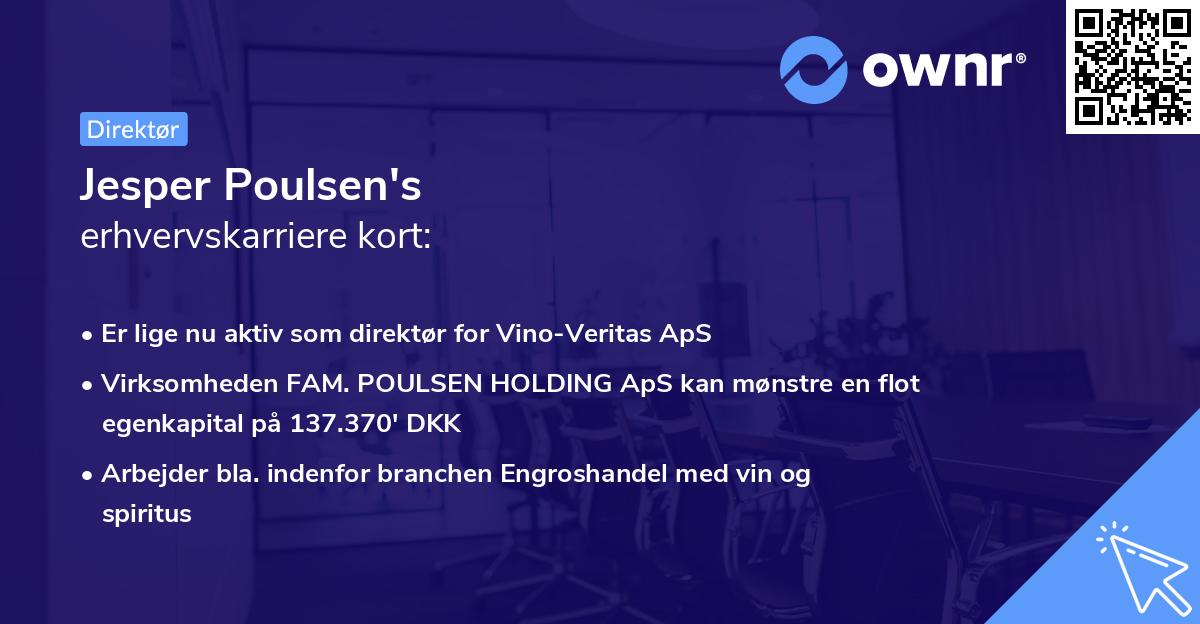 Jesper Poulsen's erhvervskarriere kort