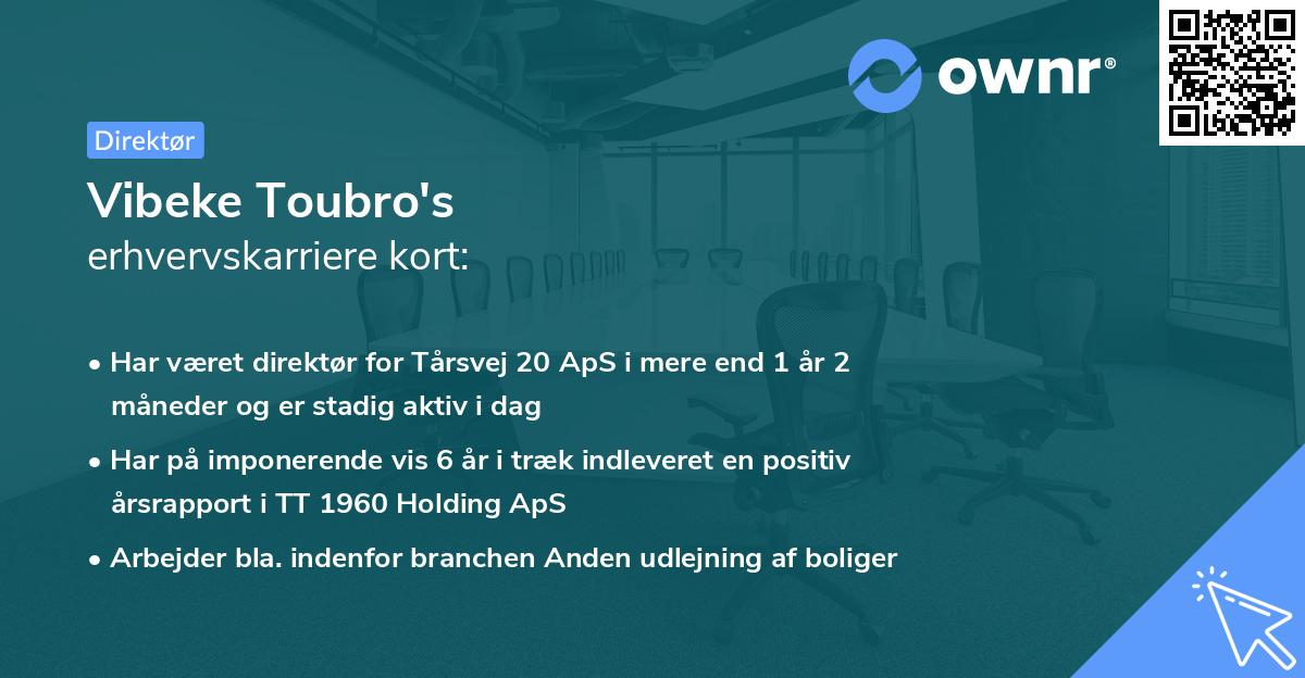 Vibeke Toubro's erhvervskarriere kort