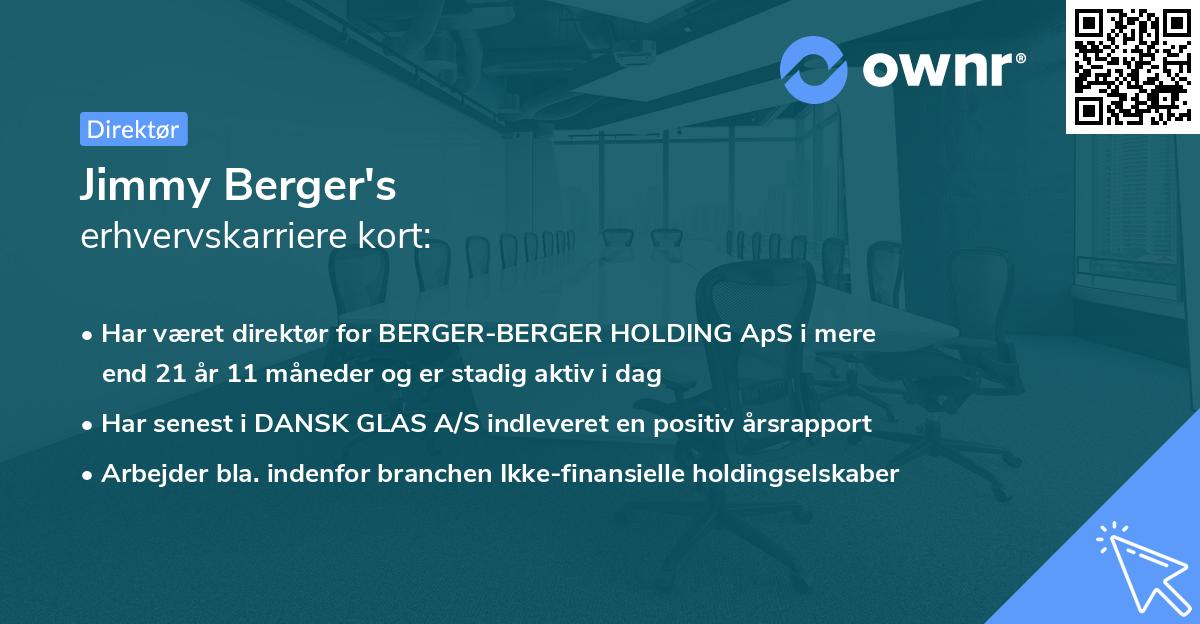 Jimmy Berger's erhvervskarriere kort