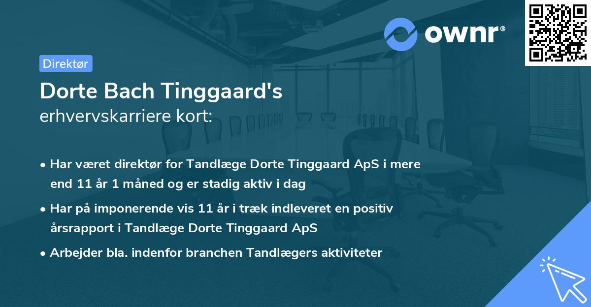 Dorte Bach Tinggaard's erhvervskarriere kort