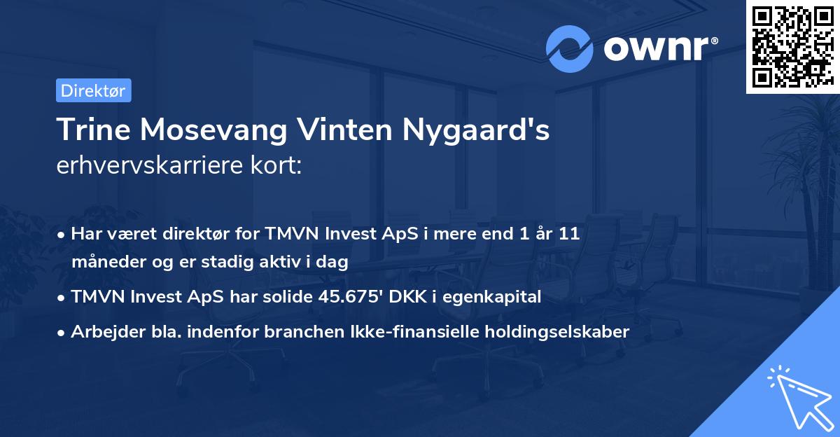 Trine Mosevang Vinten Nygaard's erhvervskarriere kort