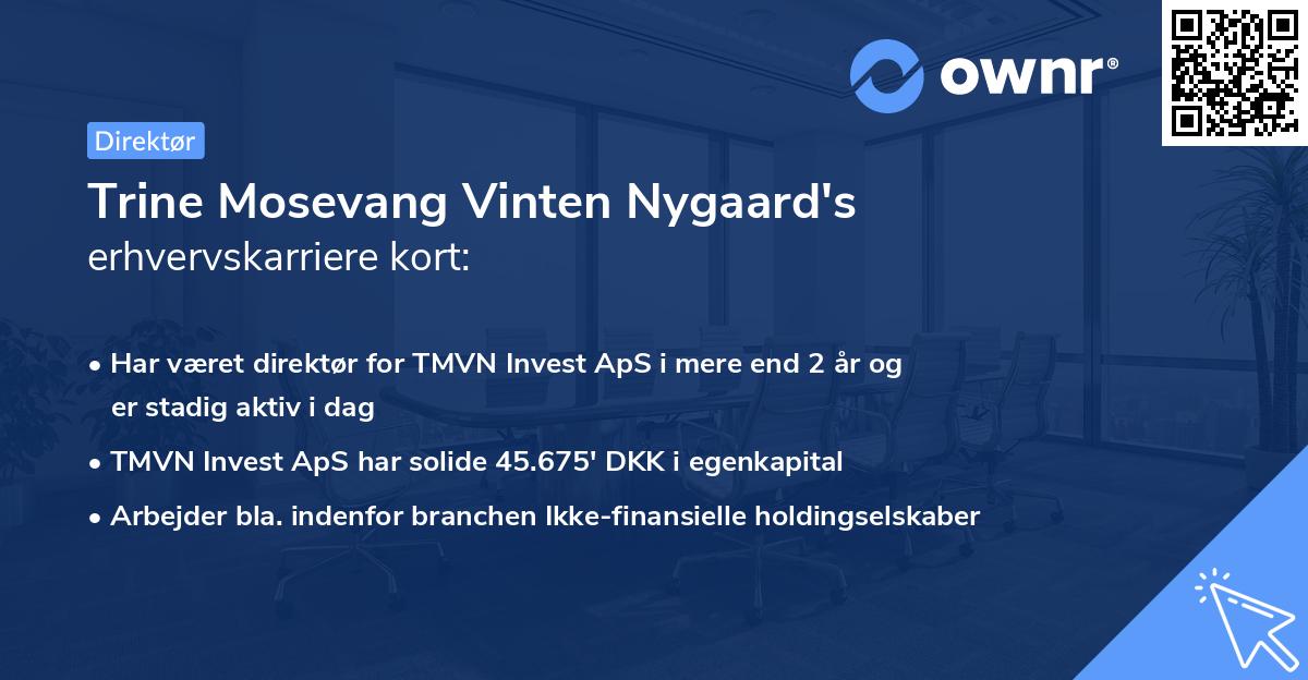 Trine Mosevang Vinten Nygaard's erhvervskarriere kort