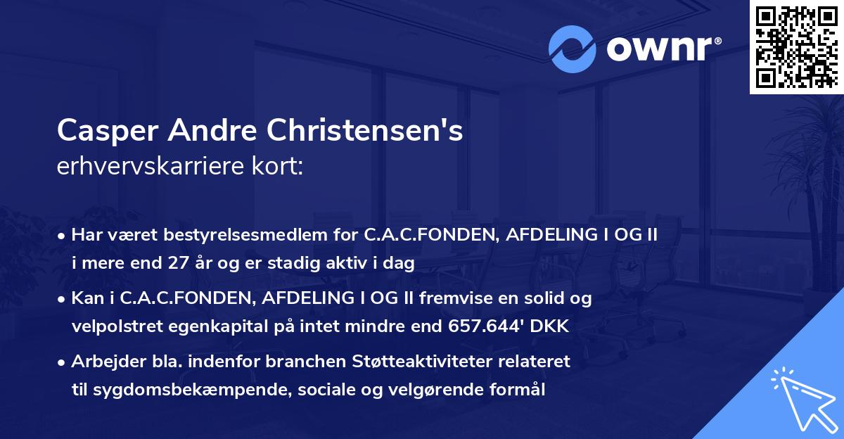 Casper Andre Christensen's erhvervskarriere kort