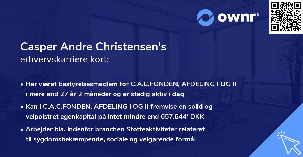 Casper Andre Christensen's erhvervskarriere kort