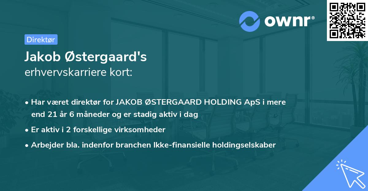 Jakob Østergaard's erhvervskarriere kort