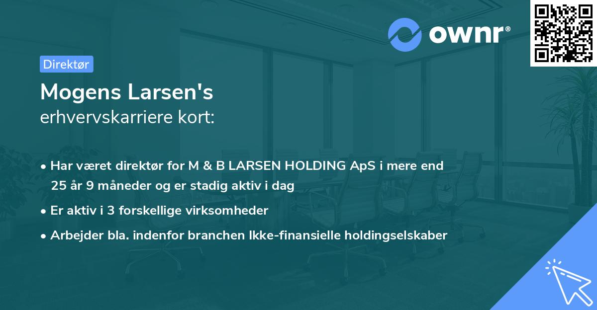 Mogens Larsen's erhvervskarriere kort