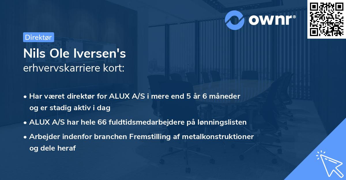 Nils Ole Iversen's erhvervskarriere kort