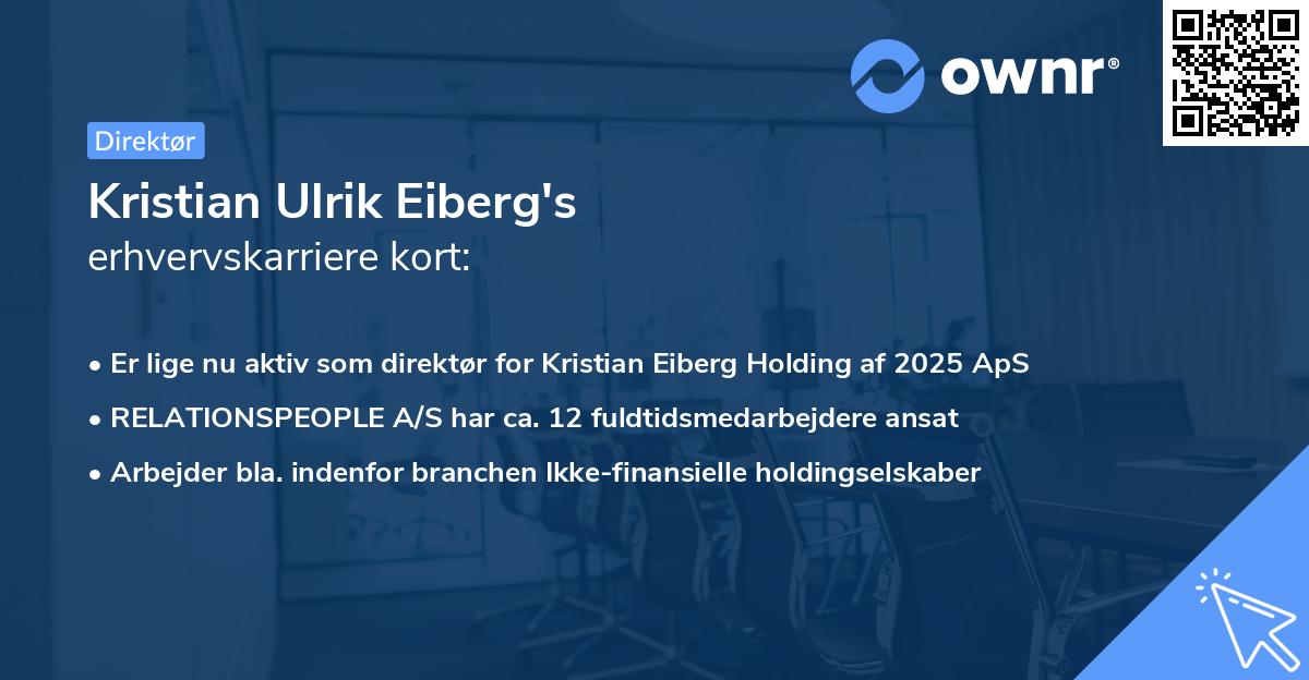 Kristian Ulrik Eiberg's erhvervskarriere kort