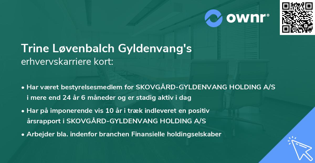 Trine Løvenbalch Gyldenvang's erhvervskarriere kort