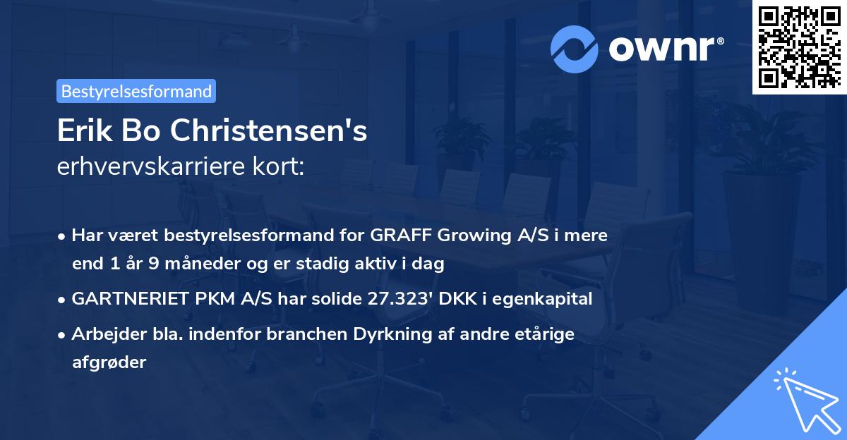 Erik Bo Christensen's erhvervskarriere kort