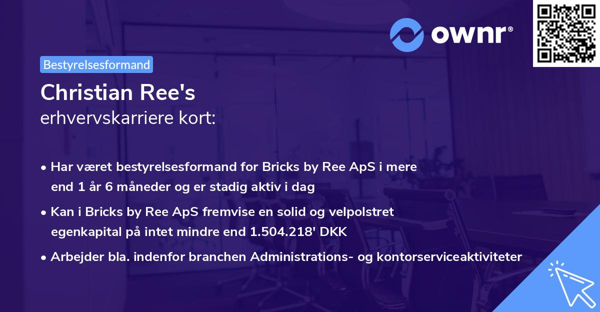Christian Ree's erhvervskarriere kort