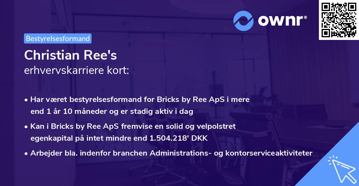 Christian Ree's erhvervskarriere kort