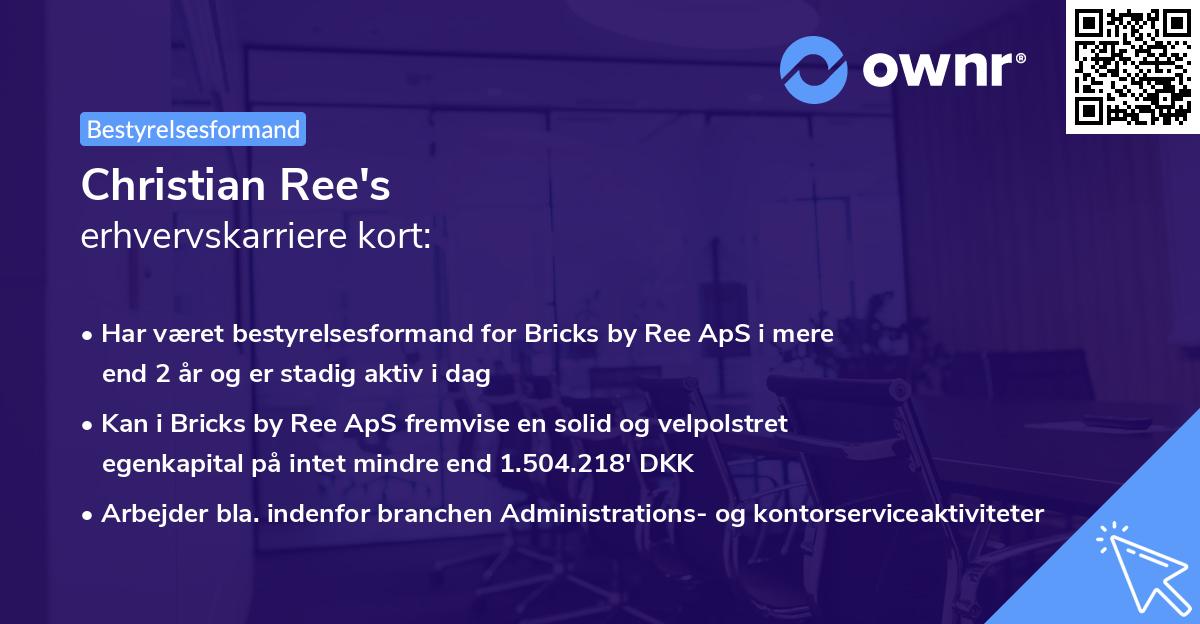 Christian Ree's erhvervskarriere kort