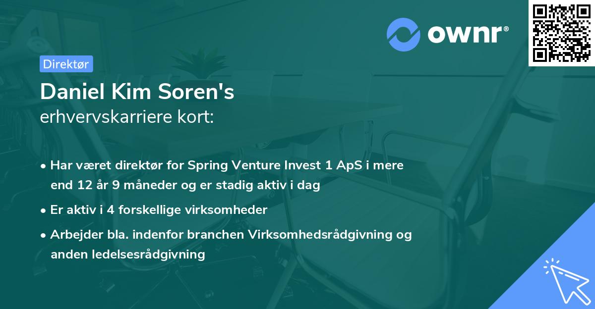 Daniel Kim Soren's erhvervskarriere kort