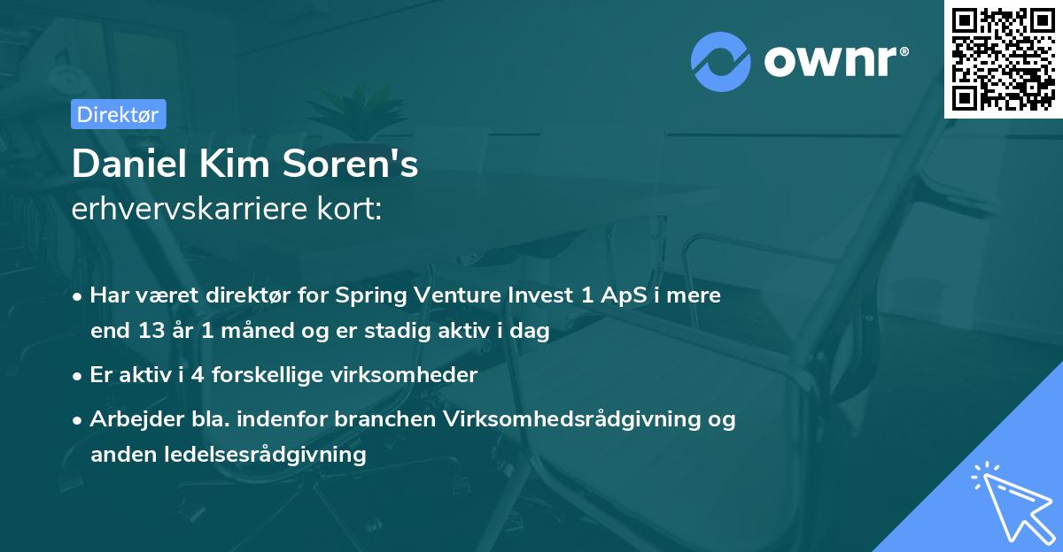 Daniel Kim Soren's erhvervskarriere kort