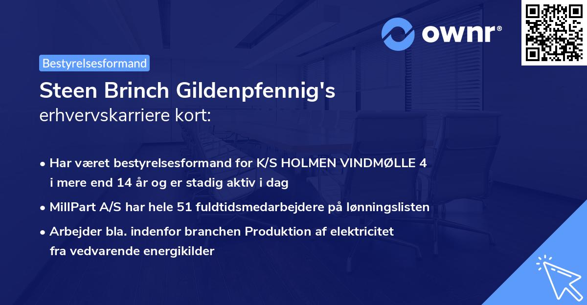 Steen Brinch Gildenpfennig's erhvervskarriere kort