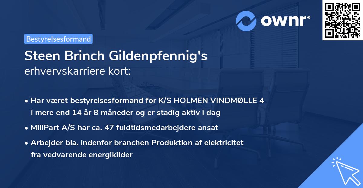 Steen Brinch Gildenpfennig's erhvervskarriere kort