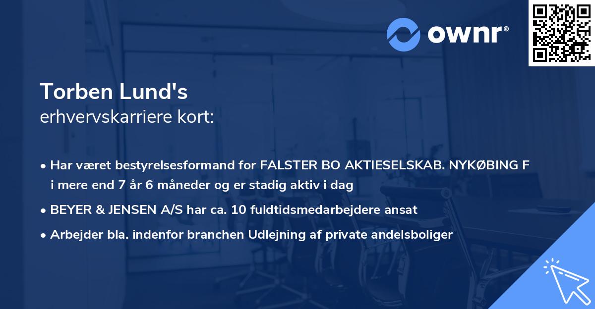 Torben Lund's erhvervskarriere kort