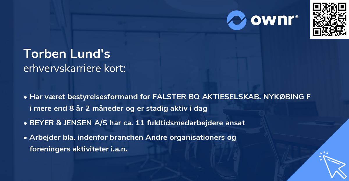 Torben Lund's erhvervskarriere kort