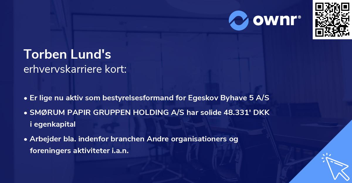 Torben Lund's erhvervskarriere kort