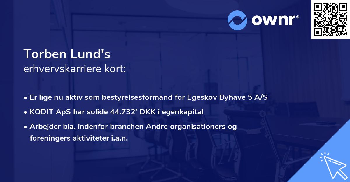 Torben Lund's erhvervskarriere kort