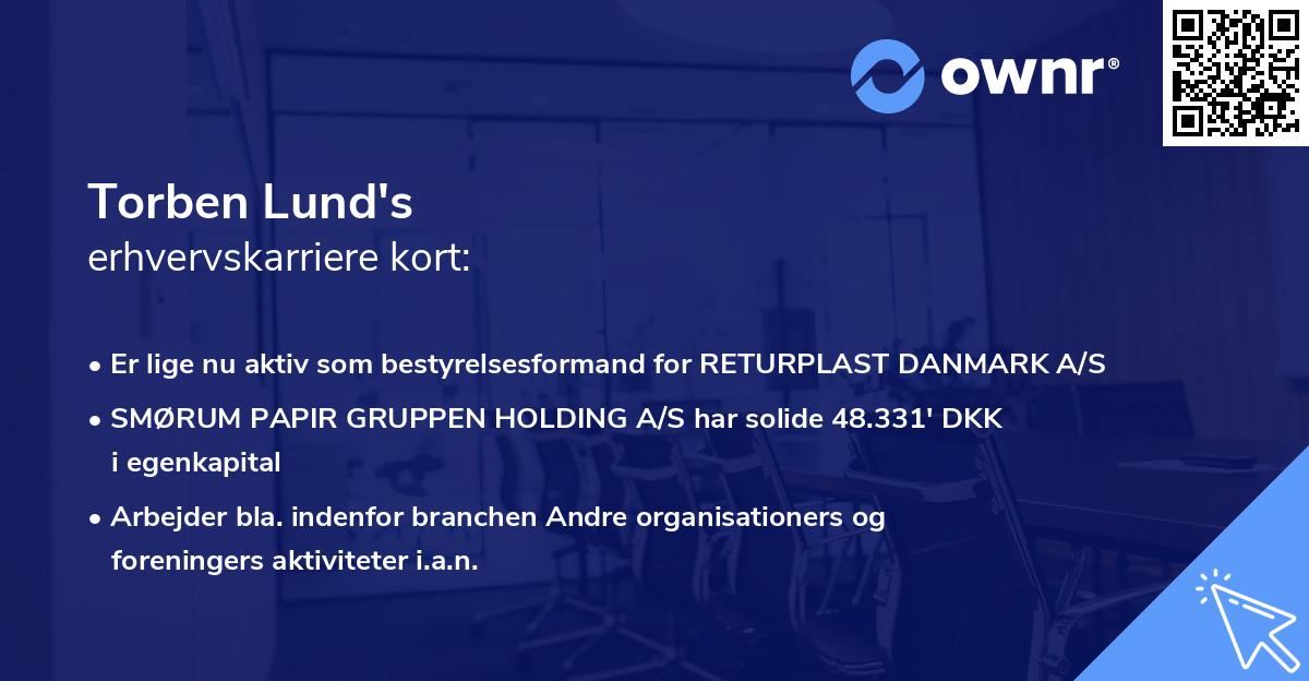 Torben Lund's erhvervskarriere kort