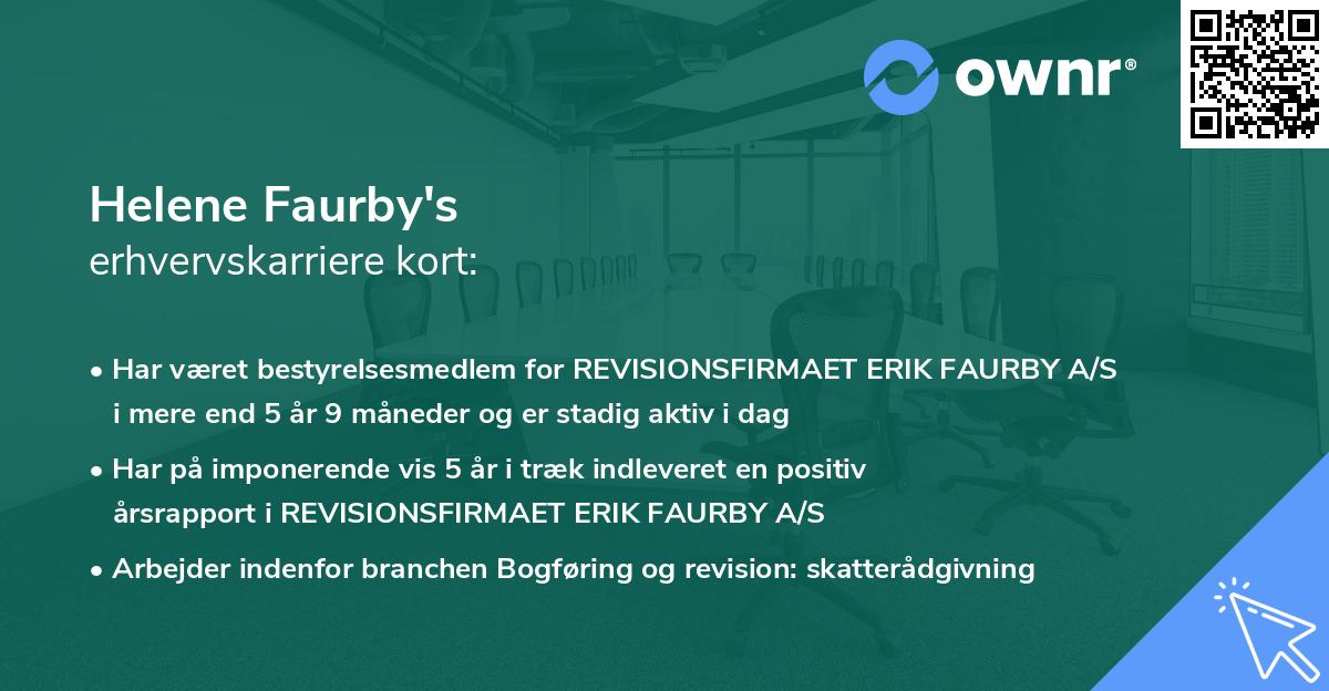 Helene Faurby's erhvervskarriere kort