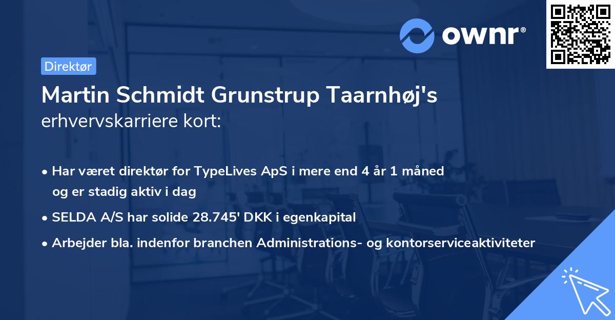 Martin Schmidt Grunstrup Taarnhøj's erhvervskarriere kort
