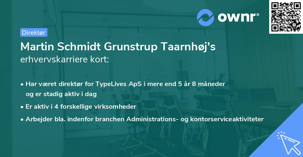 Martin Schmidt Grunstrup Taarnhøj's erhvervskarriere kort