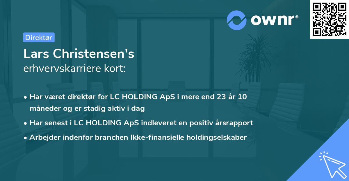 Lars Christensen's erhvervskarriere kort