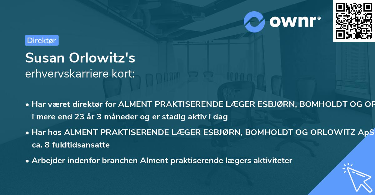 Susan Orlowitz's erhvervskarriere kort
