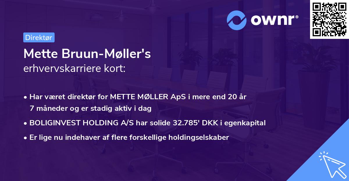 Mette Bruun-Møller's erhvervskarriere kort