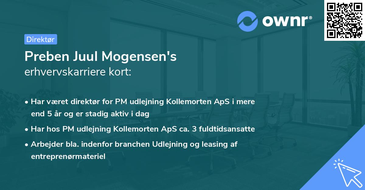 Preben Juul Mogensen's erhvervskarriere kort