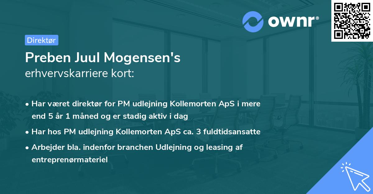 Preben Juul Mogensen's erhvervskarriere kort