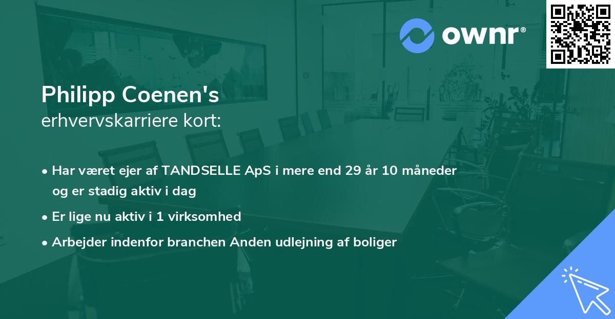 Philipp Coenen's erhvervskarriere kort