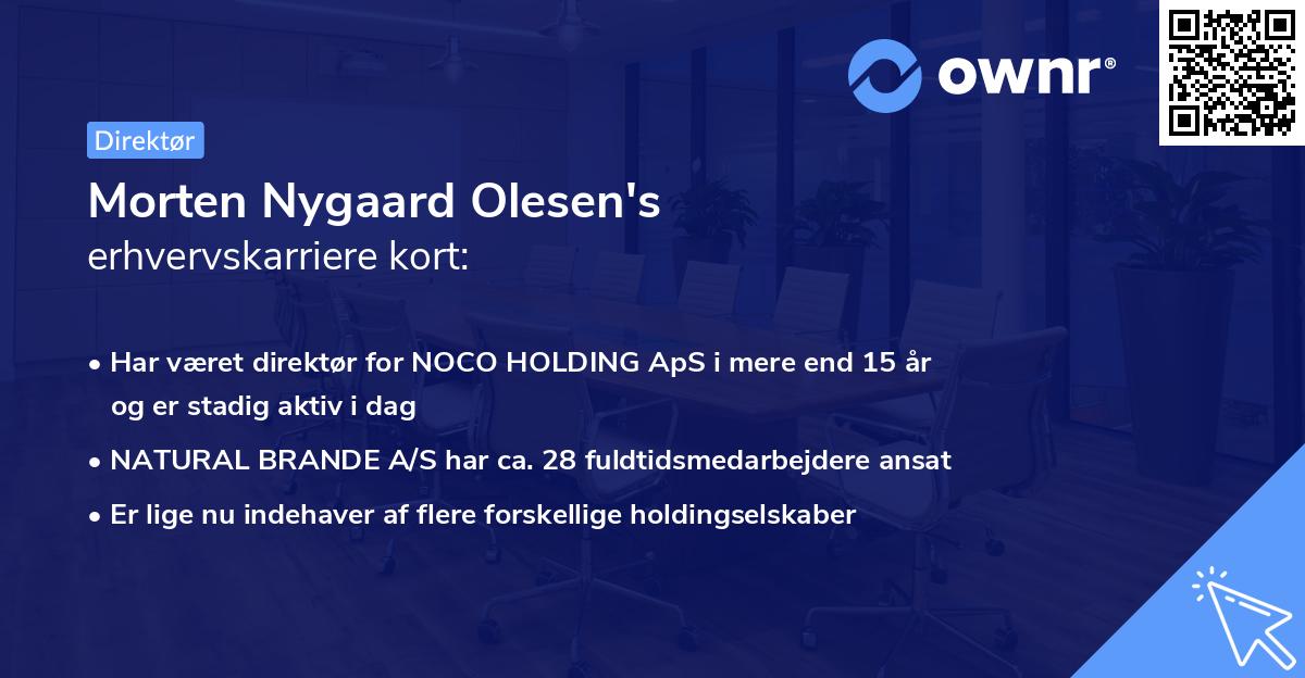 Morten Nygaard Olesen's erhvervskarriere kort
