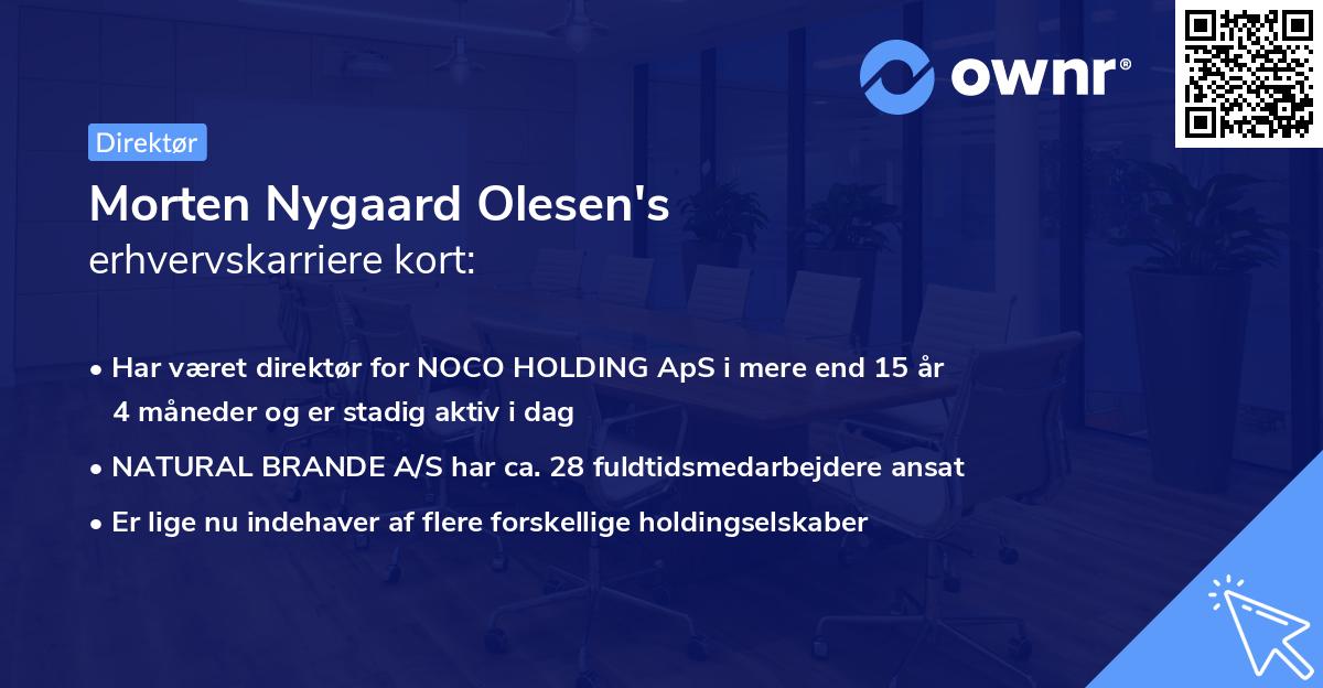 Morten Nygaard Olesen's erhvervskarriere kort