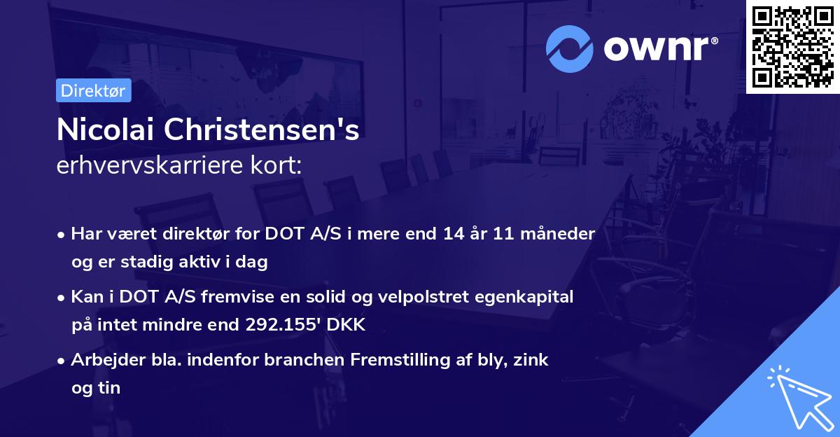 Nicolai Christensen's erhvervskarriere kort