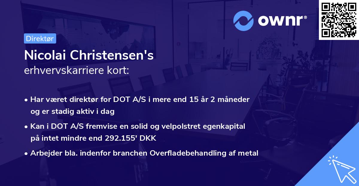 Nicolai Christensen's erhvervskarriere kort