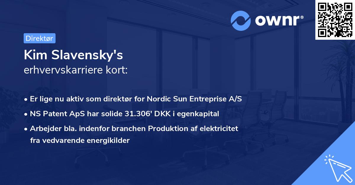 Kim Slavensky's erhvervskarriere kort
