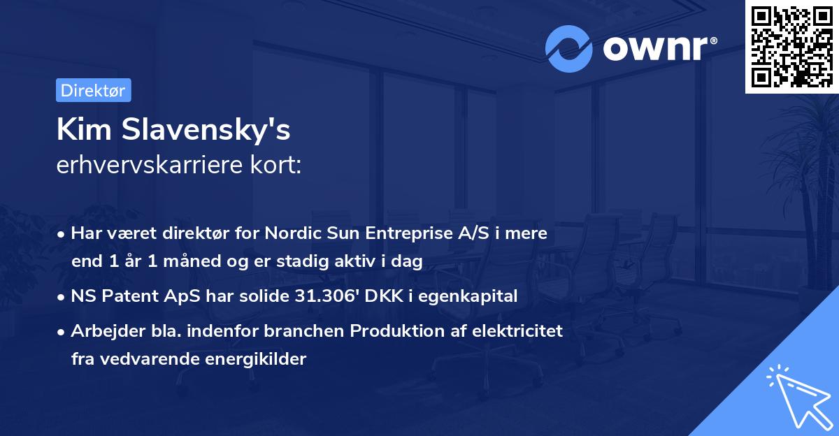 Kim Slavensky's erhvervskarriere kort