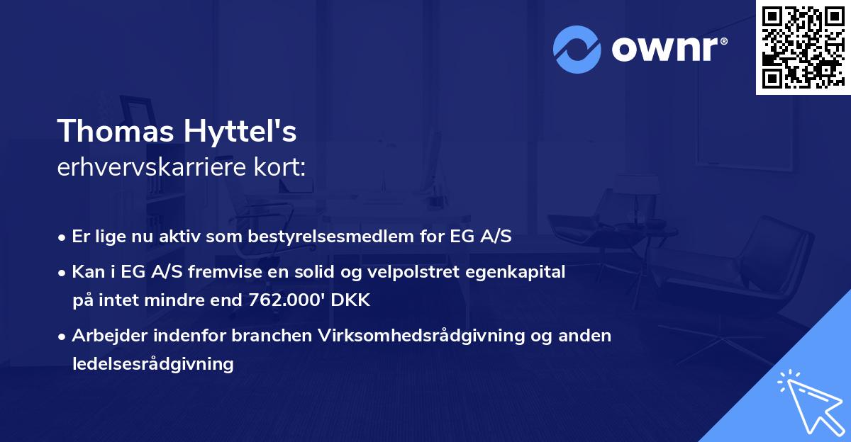 Thomas Hyttel's erhvervskarriere kort