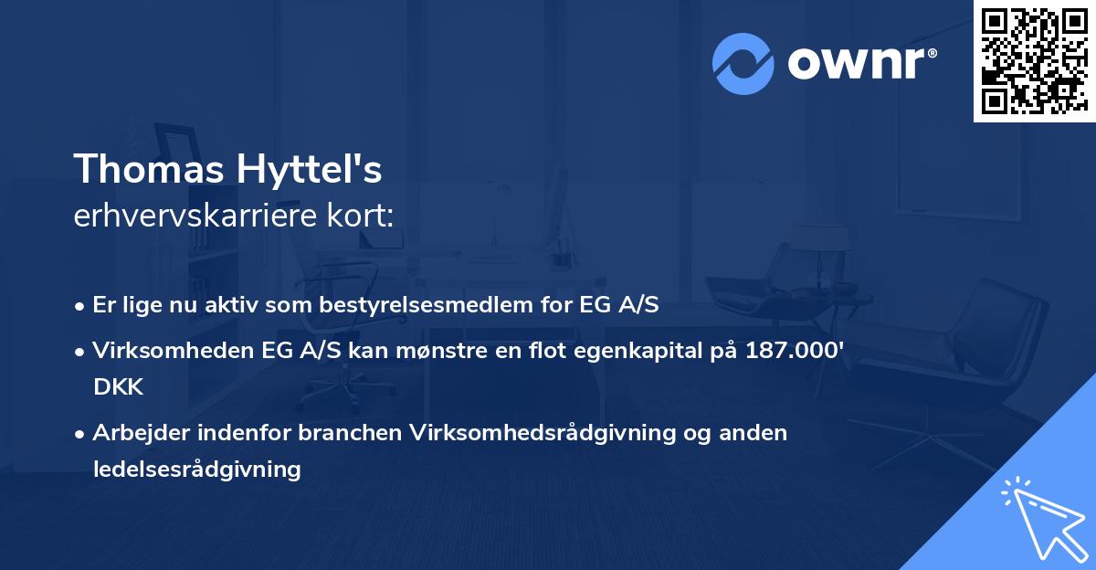 Thomas Hyttel's erhvervskarriere kort