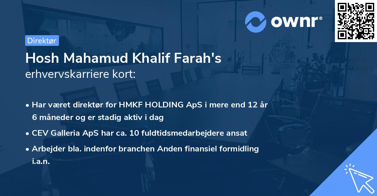 Hosh Mahamud Khalif Farah's erhvervskarriere kort