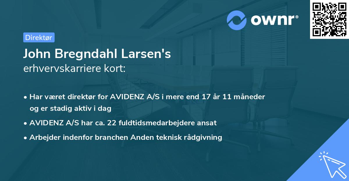 John Bregndahl Larsen's erhvervskarriere kort