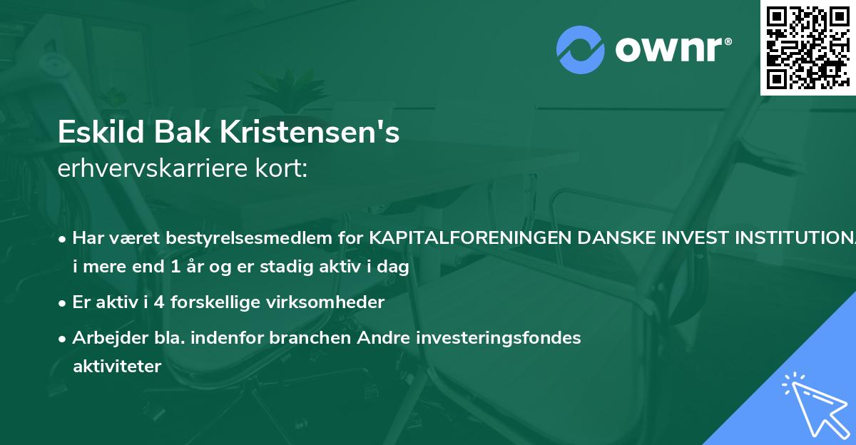 Eskild Bak Kristensen's erhvervskarriere kort